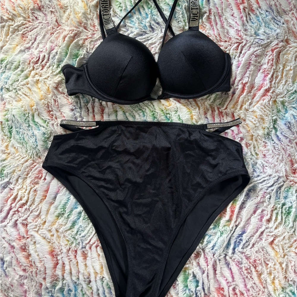 Victoria's Secret Black Bikini with Logo Detail